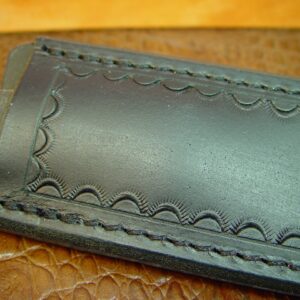 Pocket sheath for Fixed Blade Knife, 5" Knife Holster, Genuine Leather Knife Holder, Dyed Black