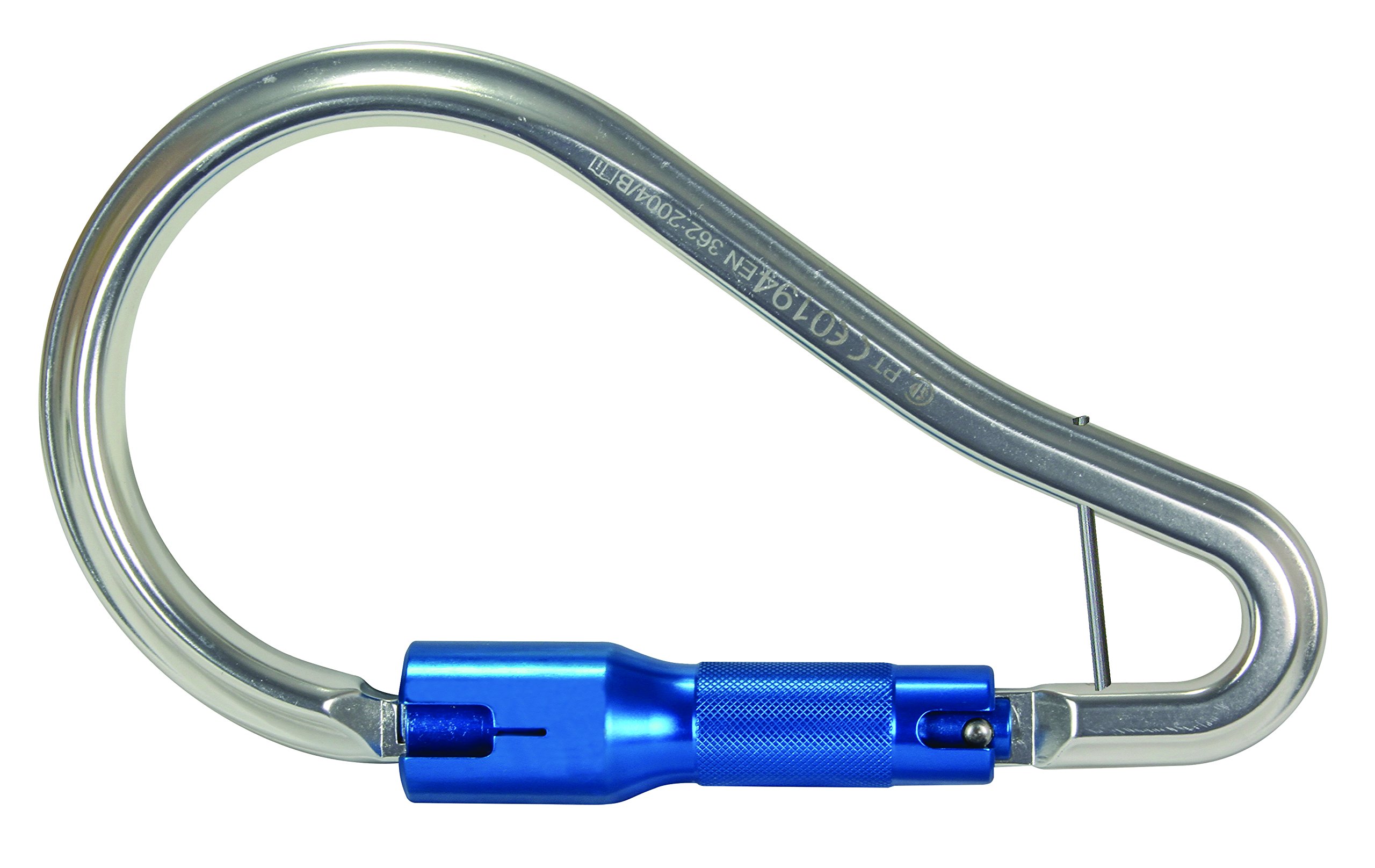 FallTech 8447A Aluminum Carabiner - Large Twist Lock, 2" Gate Opening, 3,600 lb Gate with Captive Pin Option, Natural