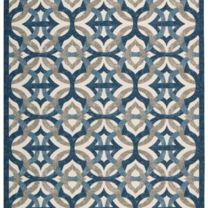 Waverly Sun N' Shade Indoor/Outdoor Celestial 5'3'' x 7'5'' Area-Rug, Easy-Cleaning, Non Shedding, Bed Room, Living Room, Dining Room, Backyard, Deck, Patio (5x7)