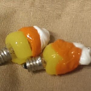 On The Bright Side - Specialty Silicone Bulb - Hand Dipped - Candy Corn - Pack of 2