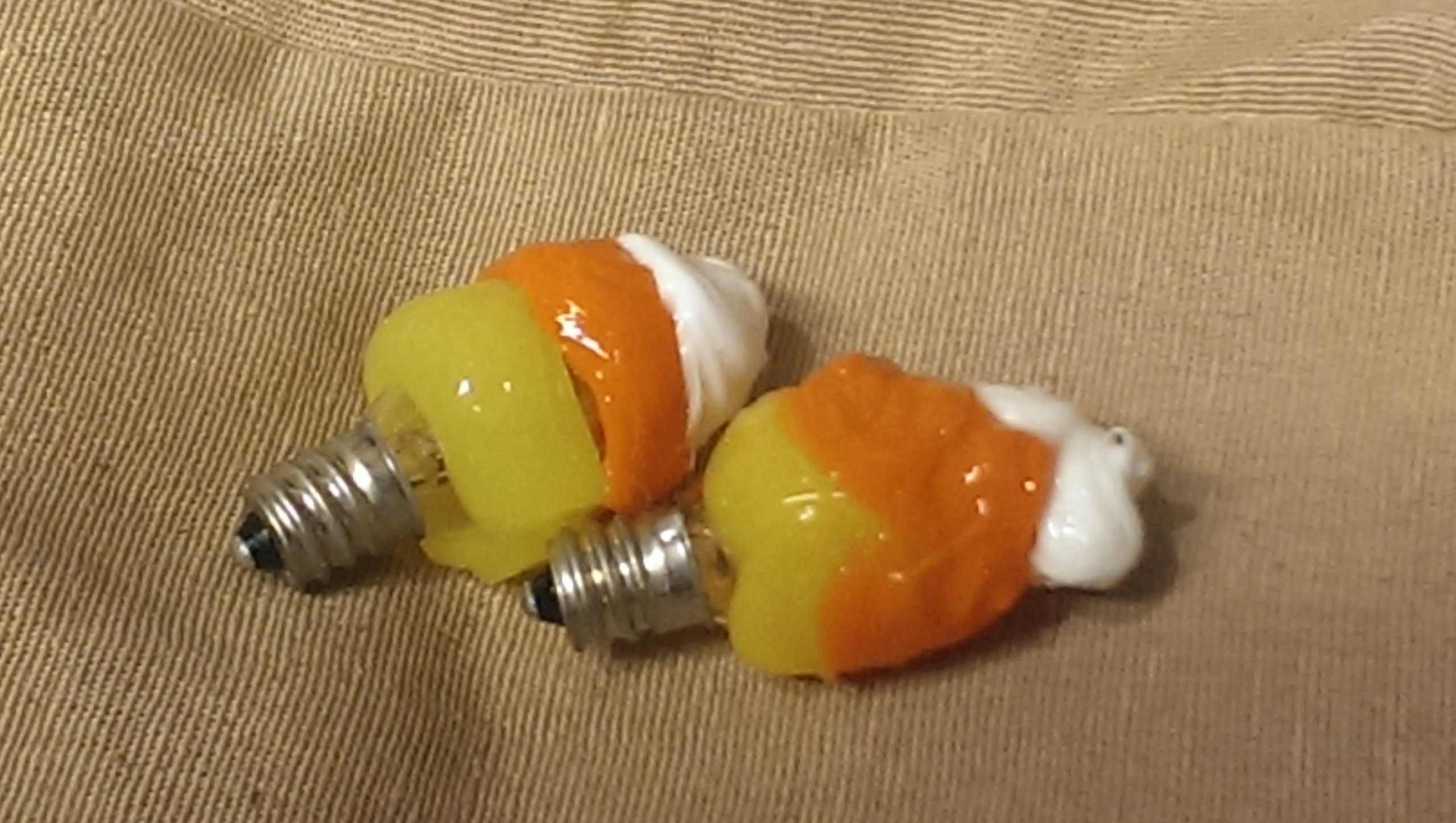 On The Bright Side - Specialty Silicone Bulb - Hand Dipped - Candy Corn - Pack of 2