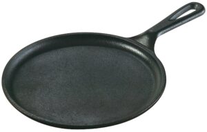 lodge 8.38 in cast iron round griddle, black