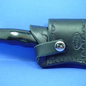 Buck 119 Cross Draw Knife Sheath. This Sheath Is Made Out of 8 Ounce Leather the Leather Is Very Soft Durable and Pliable You Will Not Need to Line Your Sheath for Your Finer Knives. The Leather Is Dyed Black with Border Tooling. The Sheath Can Be Worn on