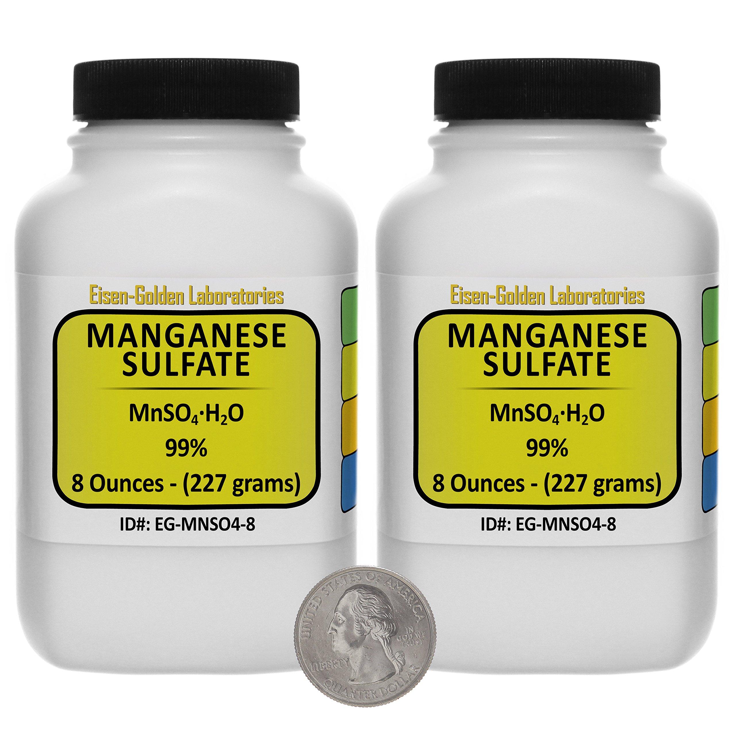 Manganese Sulfate [MnSO4(H2O)] 99% AR Grade Powder 1 Lb in Two Space-Saver Bottles