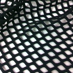 Big Hole Diamond Mesh on Stretch Polyester Spandex Fabric by The Yard (Black)