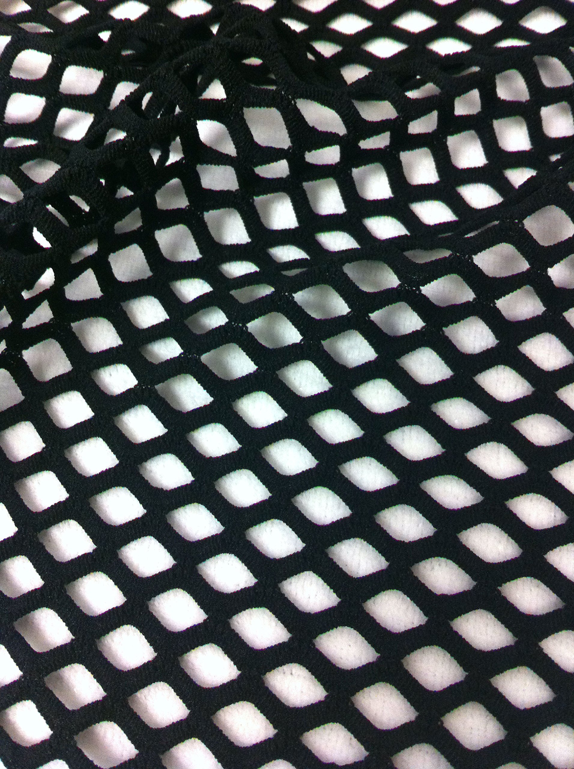 Big Hole Diamond Mesh on Stretch Polyester Spandex Fabric by The Yard (Black)