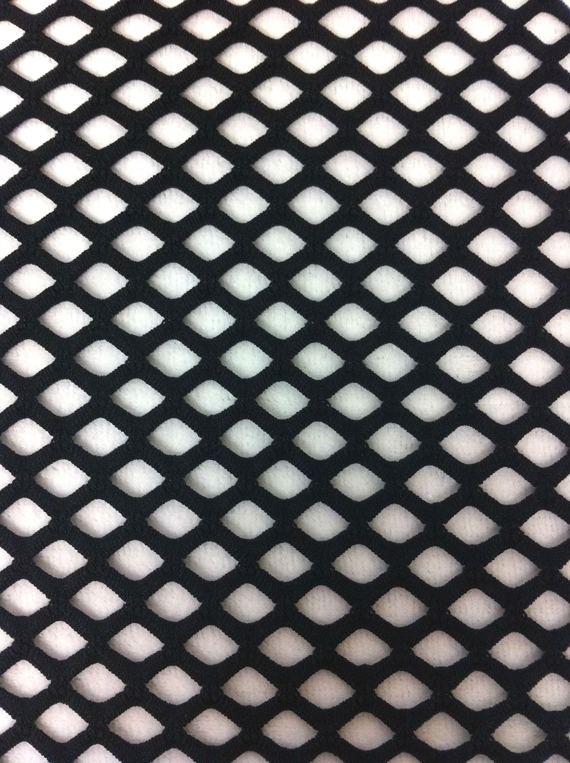 Big Hole Diamond Mesh on Stretch Polyester Spandex Fabric by The Yard (Black)