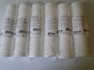 6 boshart 2.5" x 10" 25 micron string wound water filter replacement cartridges 14-swp1-25