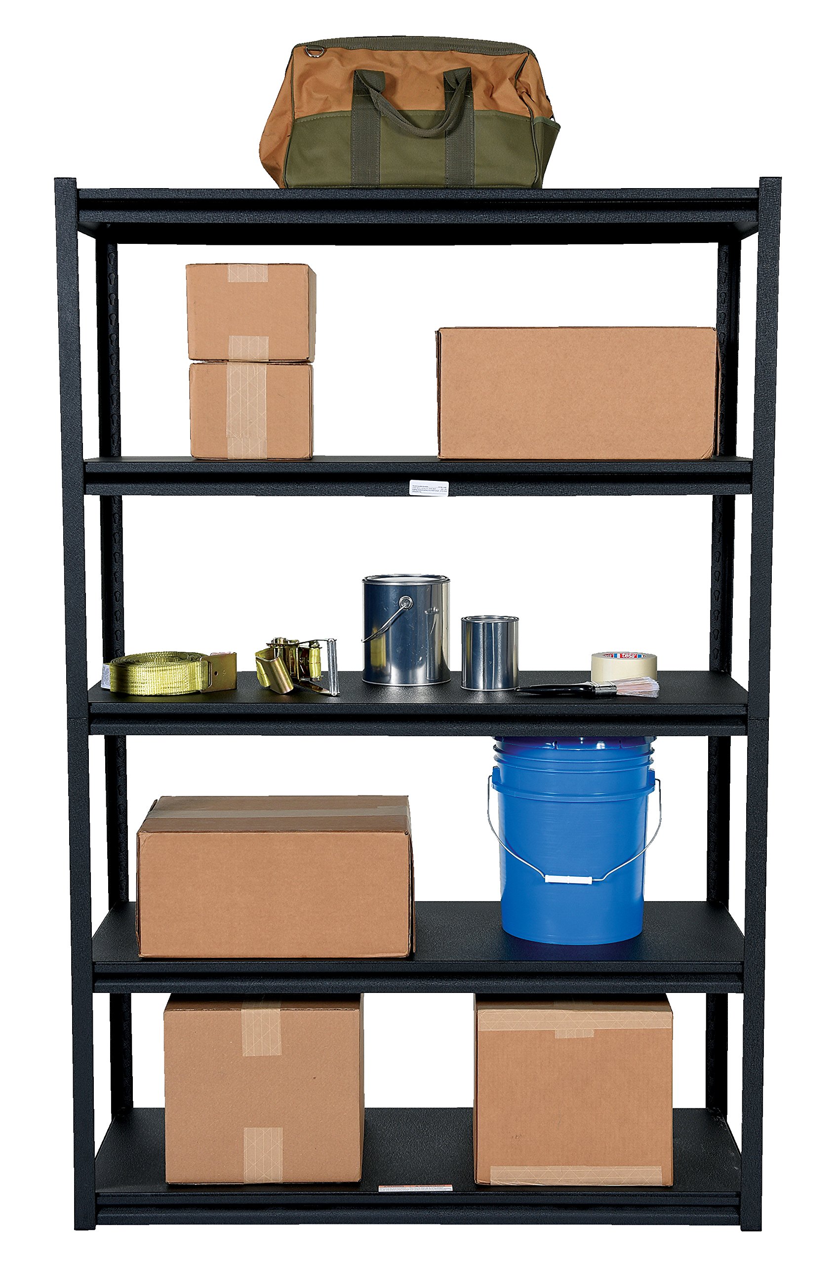 Vestil PCBS-1848 Steel Powder Coated Bolt-Less Shelving 48 in. x 18 in. x 72-1/4 in. 2000 Lb. Capacity Black