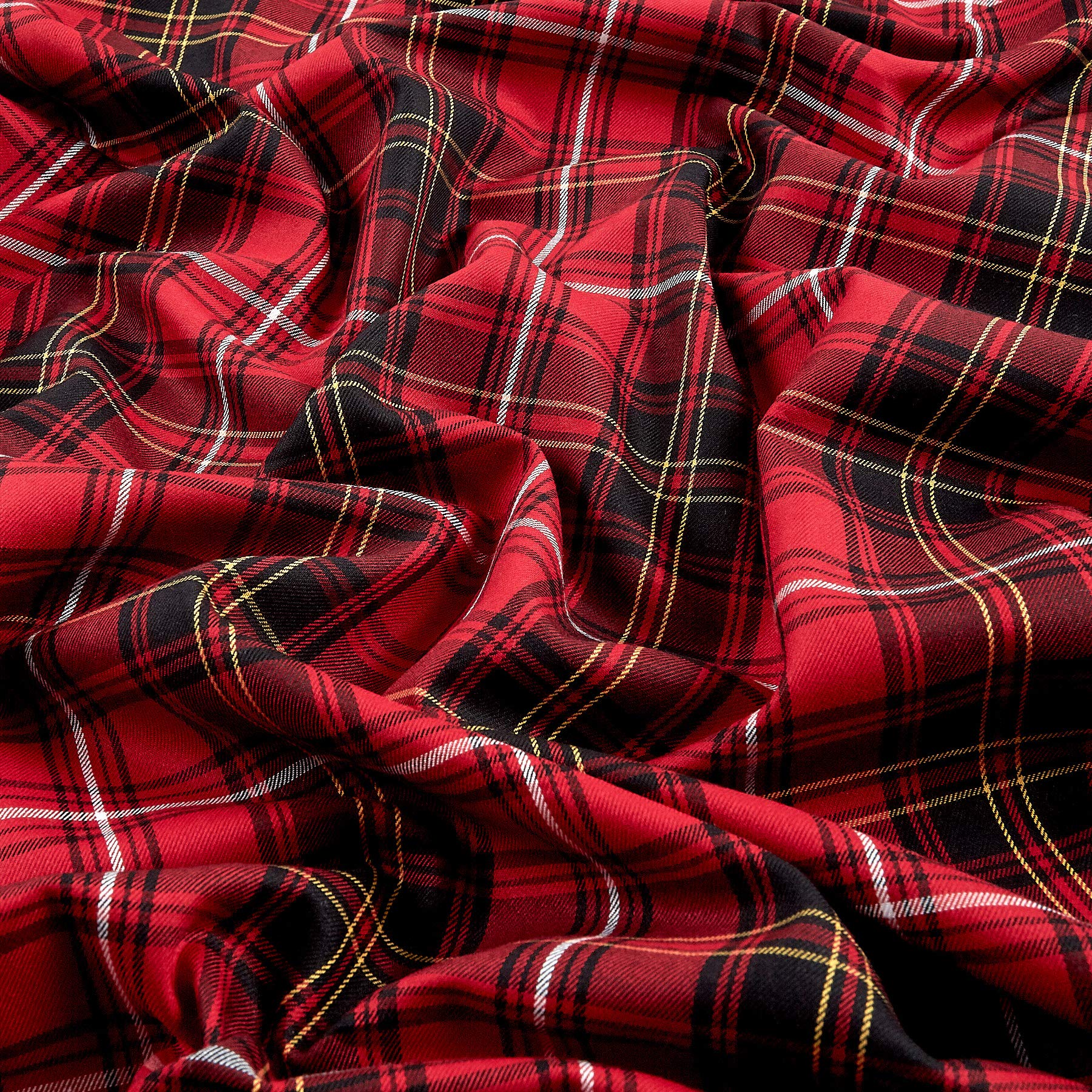 House of Wales Lawn Plaid Red, Fabric by the Yard