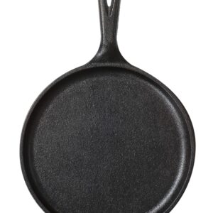 Lodge 8.38 in Cast Iron Round Griddle, Black