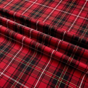 House of Wales Lawn Plaid Red, Fabric by the Yard