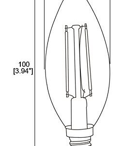 HERO-LED B10-DSGT-2W-WW22 Dimmable Gold Tint B10 E12 2W Candelabra Style LED Filament Chandelier Light Candle Bulb, 25W Equivalent, Ultra Warm White 2200K (Amber Glow), UL-Listed, 4-Pack