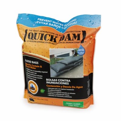 Pack of 6 Quick Dam Sandless Sand Bags 600mm Self Inflating No Sand Required! by Quick Dam