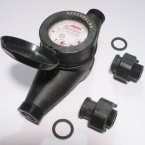 3/4” Water Meter: Plastic, NSF Certified, Multi-Jet, Cubic Feet (Horizontal Installation)