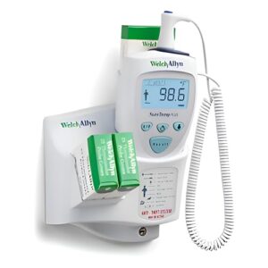 welch allyn 01692-201 suretemp plus 692 electronic thermometer with wall mount, security system with id location field, 4' cord and rectal probe with probe well