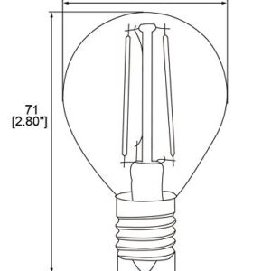 HERO-LED S11-DSE17-2W-WW27 Dimmable S11 E17 Intermediate Base 2W LED Filament Light Bulb, 25W Equivalent, Warm White 2700K, 4-Pack