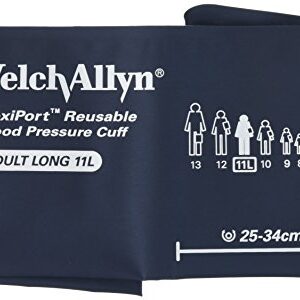 Welch Allyn REUSE-11L-1HP FlexiPort Reusable Blood Pressure Cuffs with One-Tube Bayonet Connectors, Adult Long, Size 11L