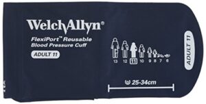 welch allyn reuse-11-2mq flexiport reusable blood pressure cuffs with two-tube locking-type connectors, adult, size 11