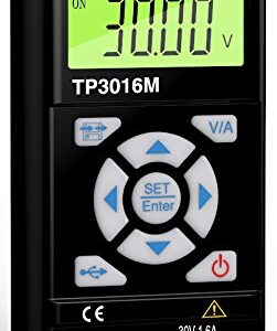 Tekpower TP3016M Portable Handheld Variable DC Power Supply with USB Port 0.3V - 12V @ 0-3.75A or 0.3V-30V@ 1.6A with VC and CC Control