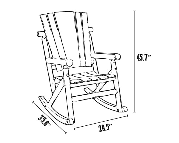 Leigh Country Rocker Chair Single Aspen Log TX 95100