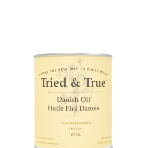 Tried & True Danish Oil, Pint - Pure Polymerized Linseed Oil Wood Finish, Ideal for Furniture, Rustic Pieces, & Priming Wood for other oil or epoxy-based products - Food Safe, Simple, Fast Curing