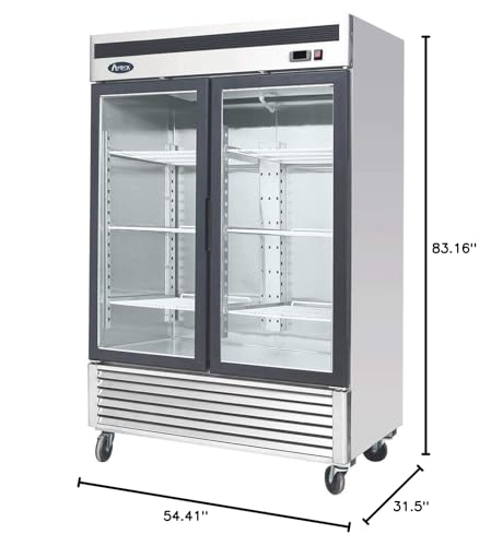 Atosa USA MCF8707 Series 55-Inch Glass Two Door Merchandiser Upright Refrigerator