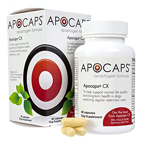 Apocaps CX Apoptogen Formula for Dogs (270 Capsules) - Supports Normal Levels of Apoptosis + Human Grade Ingredients Including Citrus Bioflavonoids, Silymarin, Curcumin and Turmeric + Biovadex