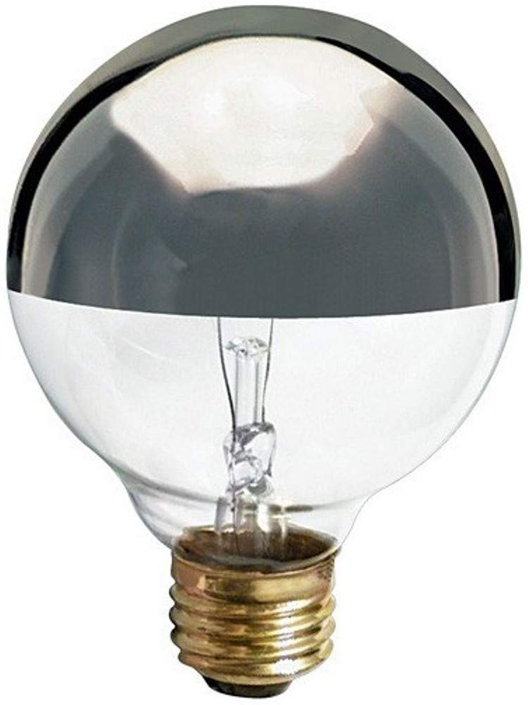 Satco S3861 Incandescent 40W 120V Globe G25 Silver Crown Decorative Light Bulb; 280 Lumens; 1500 Rated Hours; E26 Medium base; C-9 Fillament; 2700K Warm White; 100 CRI; Dimmable