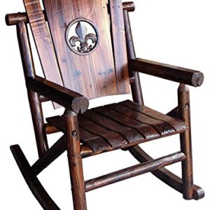 Leigh Country Fleur-De-Lis Medallion Outdoor Rocker, Brown