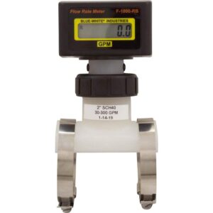 Flow Meter, Blue-White, F-1000, Digital, 2" PVC, 30-300 gpm