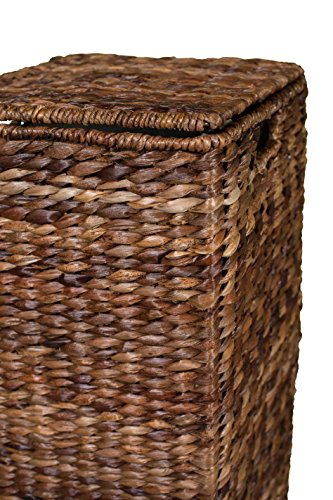 BIRDROCK HOME Seagrass Square Laundry Hamper with Removable Bag - Handwoven with Durable Abaca Fibers - Long Lasting Laundry Bin Storage for Dirty Clothes - Organizer Basket Use for Bedroom & Bathroom