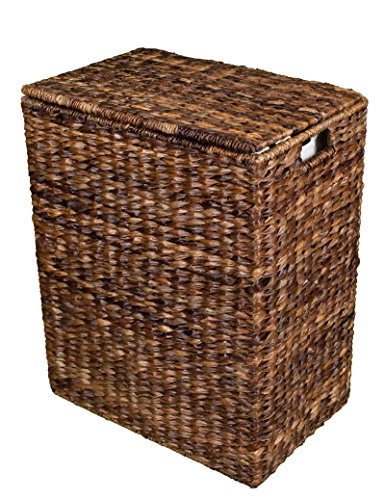 BirdRock Home Abaca Laundry Hamper - Hand Woven - Removable Canvas Laundry Bag