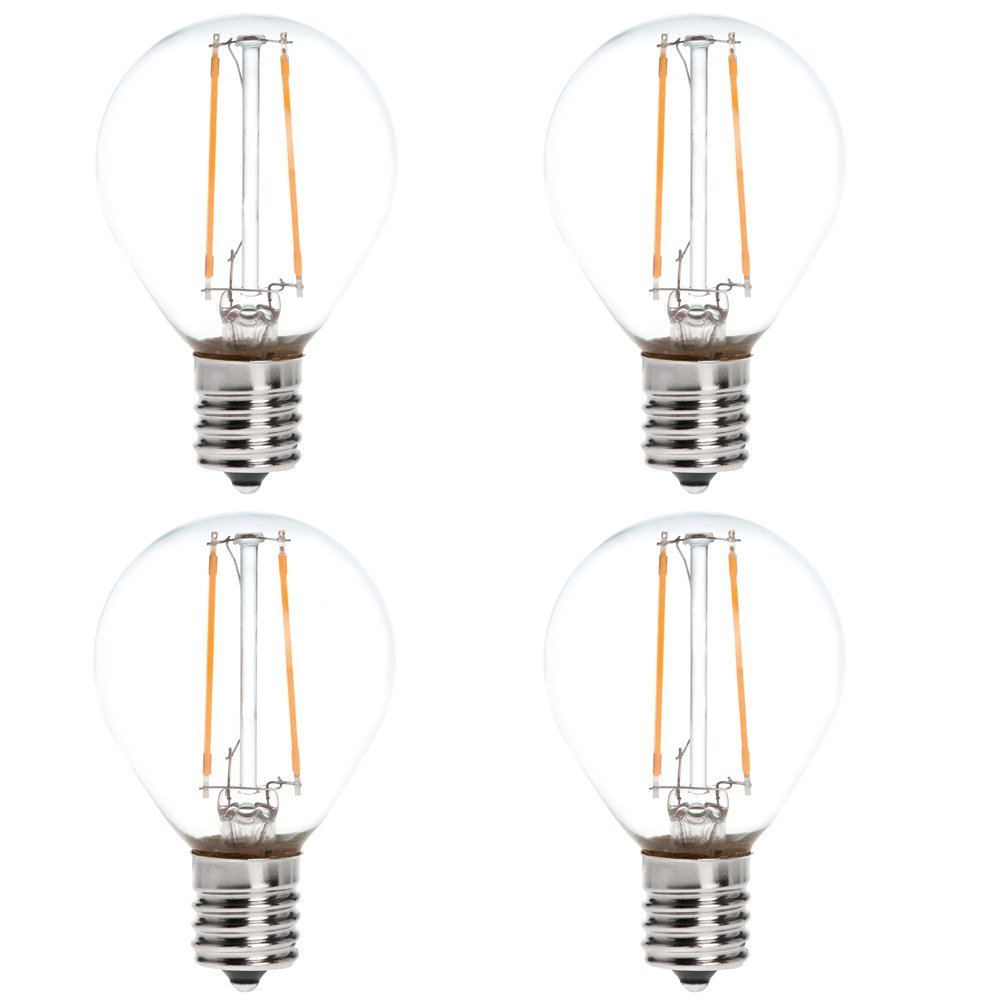 HERO-LED S11-DSE17-2W-WW27 Dimmable S11 E17 Intermediate Base 2W LED Filament Light Bulb, 25W Equivalent, Warm White 2700K, 4-Pack