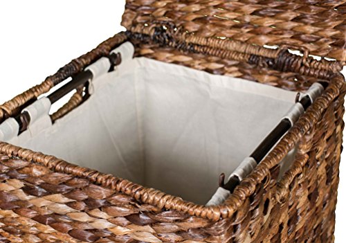 BIRDROCK HOME Seagrass Square Laundry Hamper with Removable Bag - Handwoven with Durable Abaca Fibers - Long Lasting Laundry Bin Storage for Dirty Clothes - Organizer Basket Use for Bedroom & Bathroom