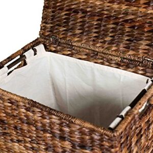 BirdRock Home Abaca Laundry Hamper - Hand Woven - Removable Canvas Laundry Bag