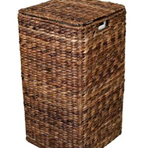 BIRDROCK HOME Seagrass Square Laundry Hamper with Removable Bag - Handwoven with Durable Abaca Fibers - Long Lasting Laundry Bin Storage for Dirty Clothes - Organizer Basket Use for Bedroom & Bathroom