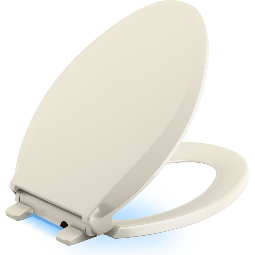 KOHLER 75796-0 Cachet Nightlight Quiet-Close with Grip-Tight Toilet Seat