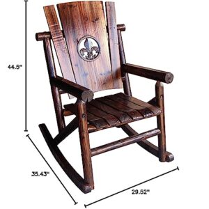 Leigh Country Fleur-De-Lis Medallion Outdoor Rocker, Brown