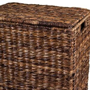 BirdRock Home Abaca Laundry Hamper - Hand Woven - Removable Canvas Laundry Bag