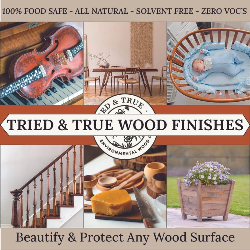 Tried & True Danish Oil, Pint - Pure Polymerized Linseed Oil Wood Finish, Ideal for Furniture, Rustic Pieces, & Priming Wood for other oil or epoxy-based products - Food Safe, Simple, Fast Curing