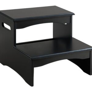 Kings Brand Furniture - Courtney Black Finish Wood Bedroom Step Stool