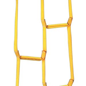 3M DBI-SALA 8516294 Rollgliss 8' Synthetic Web Rescue Ladder with Reinforced Rigid Staggered Steps, Yellow