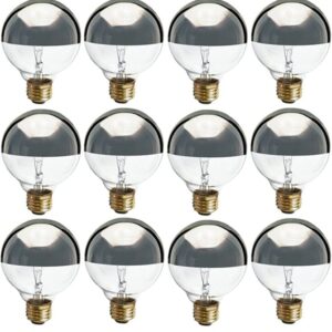 Satco S3861 Incandescent 40W 120V Globe G25 Silver Crown Decorative Light Bulb; 280 Lumens; 1500 Rated Hours; E26 Medium base; C-9 Fillament; 2700K Warm White; 100 CRI; Dimmable