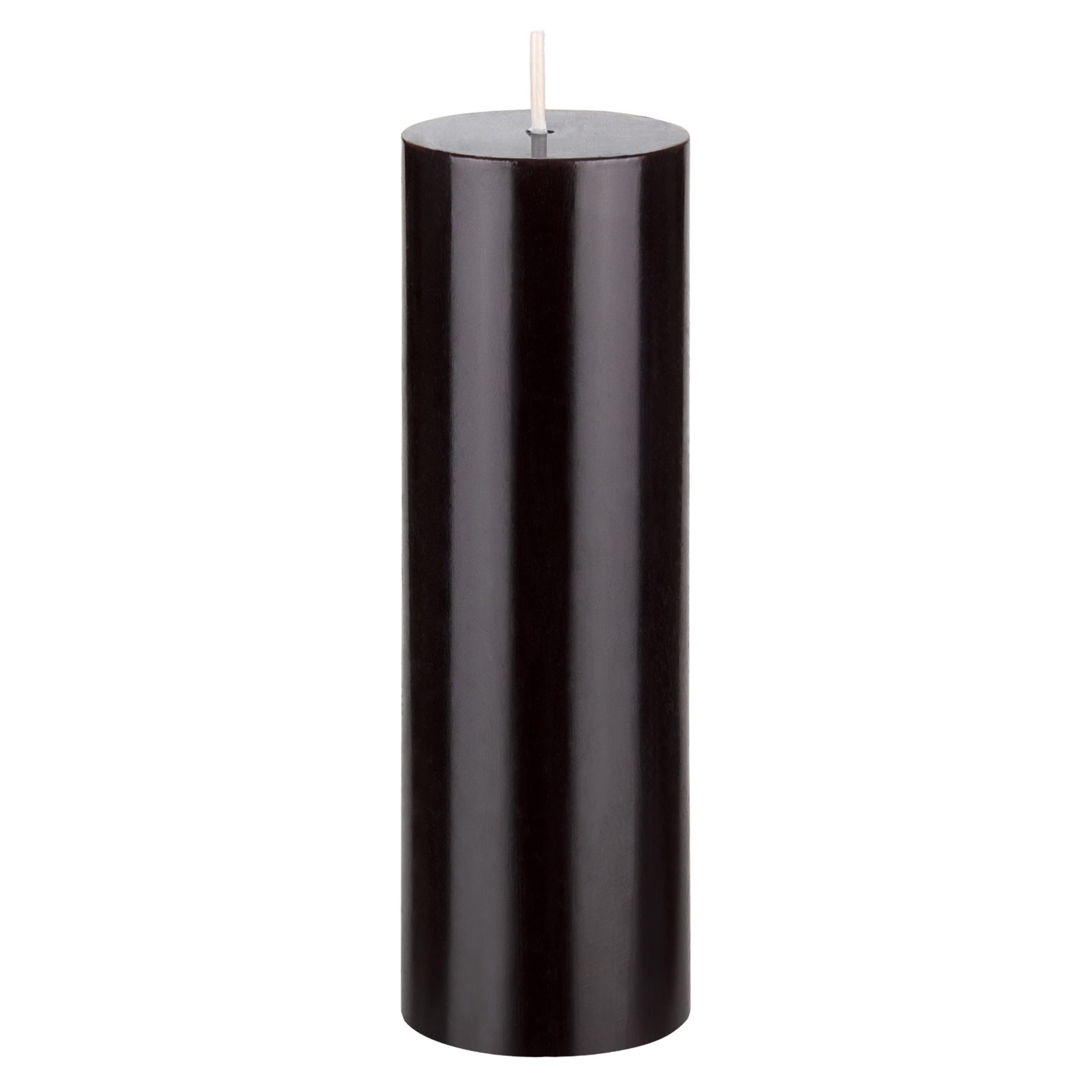 Mega Candles 1 pc Unscented Black Round Pillar Candle, Hand Poured Premium Wax Candles 2 Inch x 6 Inch, Home Décor, Wedding Receptions, Baby Showers, Birthdays, Celebrations, Party Favors & More