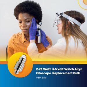 Replacement Bulb for WELCH ALLYN HPX 06500, HPX08500, MacroView 23810 by Technical Precision - 2.7 W, 3.5 V Halogen Otoscope Lamp - 1 Pack