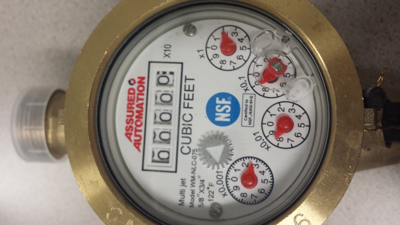 3/4” Water Meter: Lead Free Brass, NSF Certified, Multi-Jet, Cubic Feet (Horizontal Installation)