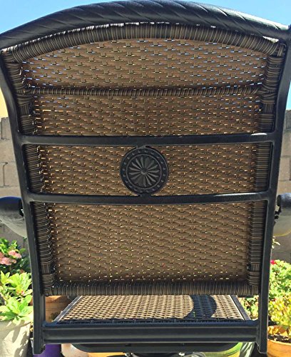 Patio Bar Stool Set of 4 Swivel Outdoor Santa Clara Cast Aluminum Furniture Dark Bronze