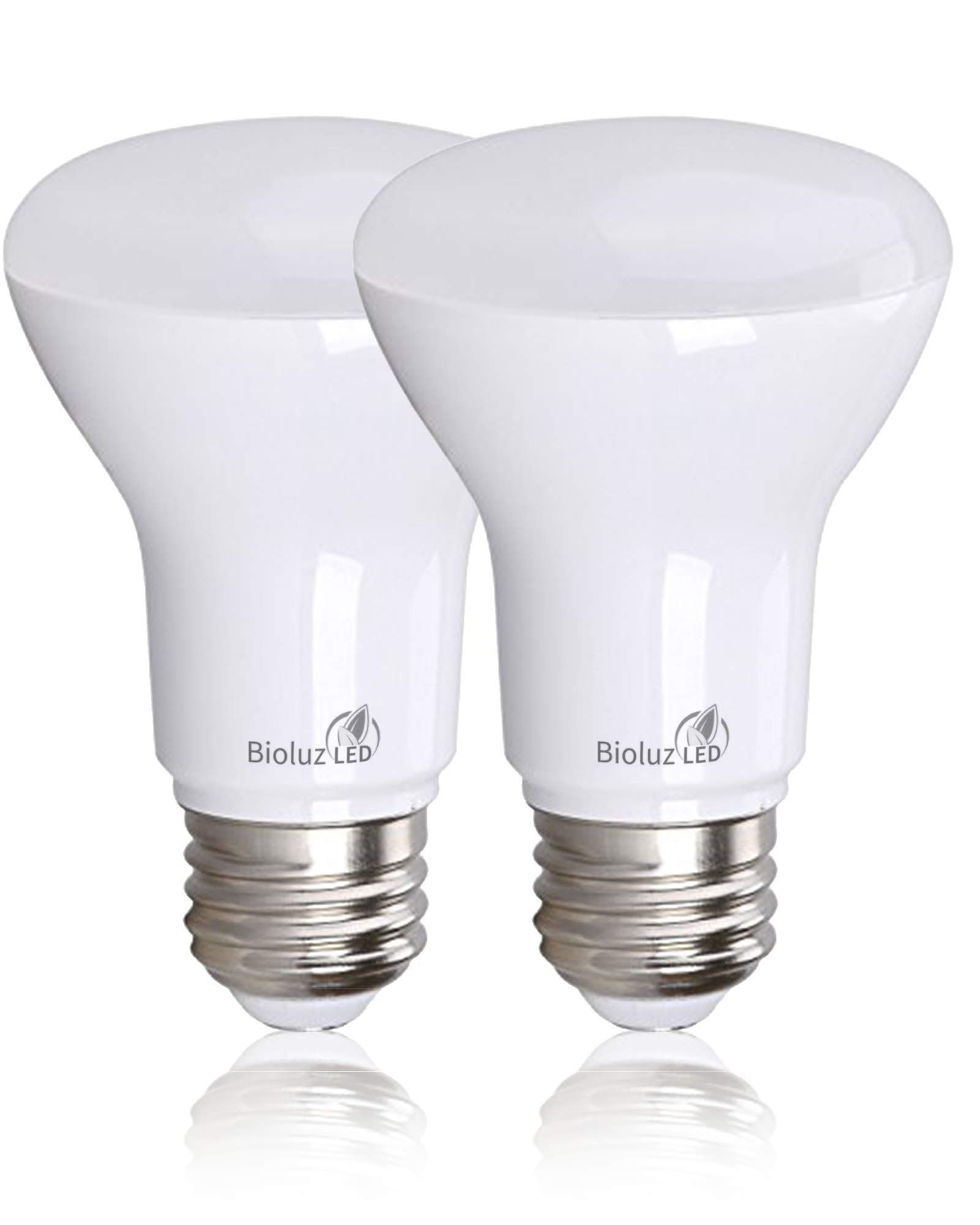 Bioluz LED 2-Pack R20 LED Light Bulbs, 6W = 50W Replacement, 2700K Bright Warm White LED Light Bulbs, 540 Lumens, 90 CRI, Dimmable, Soft White, Indoor/Outdoor, UL Listed, CEC Title 20