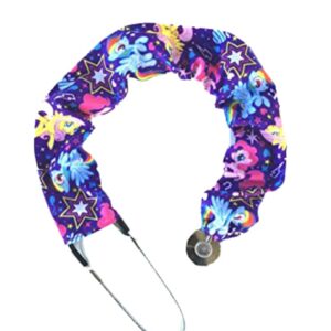 Stethoscope Covers Handmade Variety Patterns Colors 100% Cotton Scrunchie (Purple Horses)